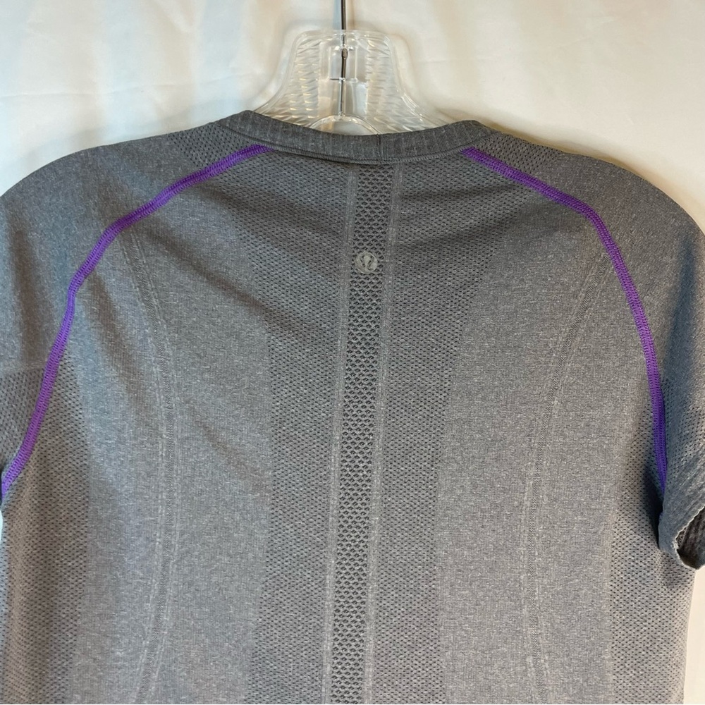 Grey and purple LULULEMON t shirt athletic shirt - Picture 5 of 12
